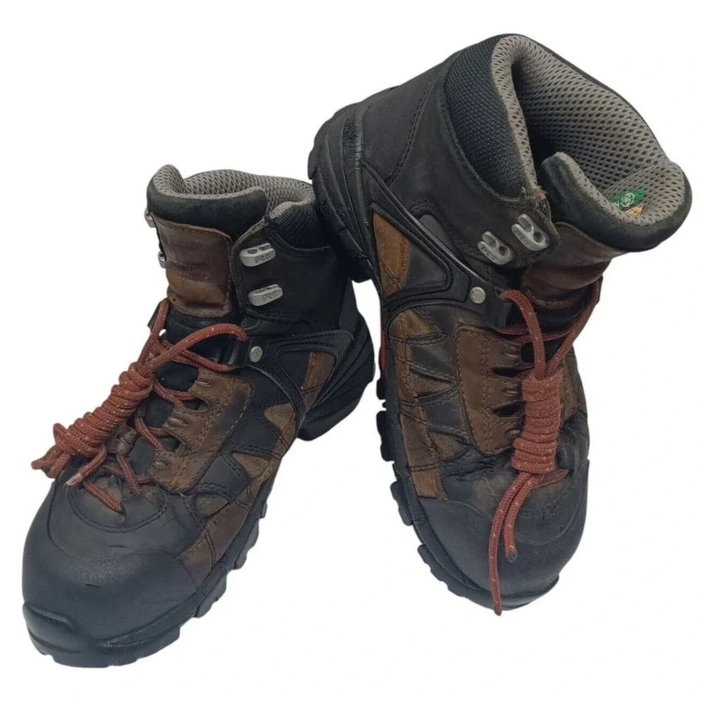 TIMBERLAND Hyperion #90646 Work‎ Boots 7W Alloy Toe Vibram Sole PRE-OWNED